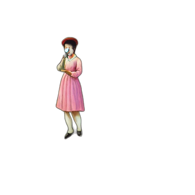 dress, staff, robot, creature transparent PNG cut-out