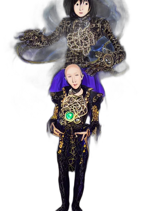 dragon, jewelry, staff, jacket transparent PNG cut-out
