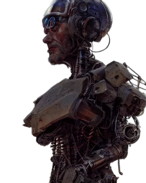 robot, face, creature, staff transparent PNG cut-out