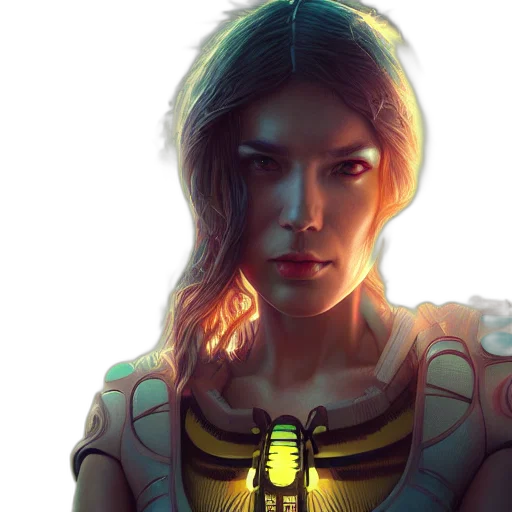 robot, concept art, fantasy art, cyberpunk transparent PNG cut-out