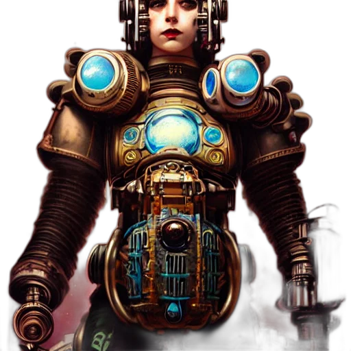 robot, staff, concept art, fantasy art transparent PNG cut-out