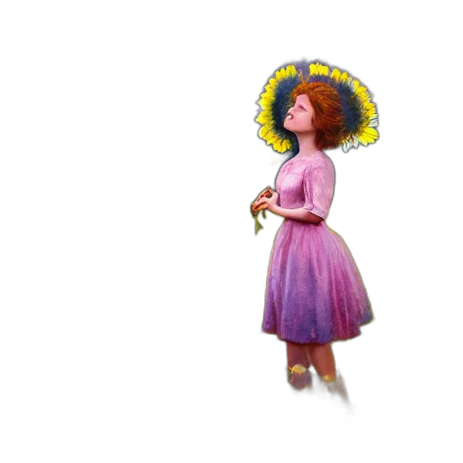 dress, hat, umbrella, watercolor transparent PNG cut-out