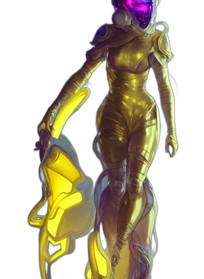 robot, dress, staff, creature transparent PNG cut-out