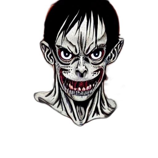 face, creature, mask, comic book art transparent PNG cut-out