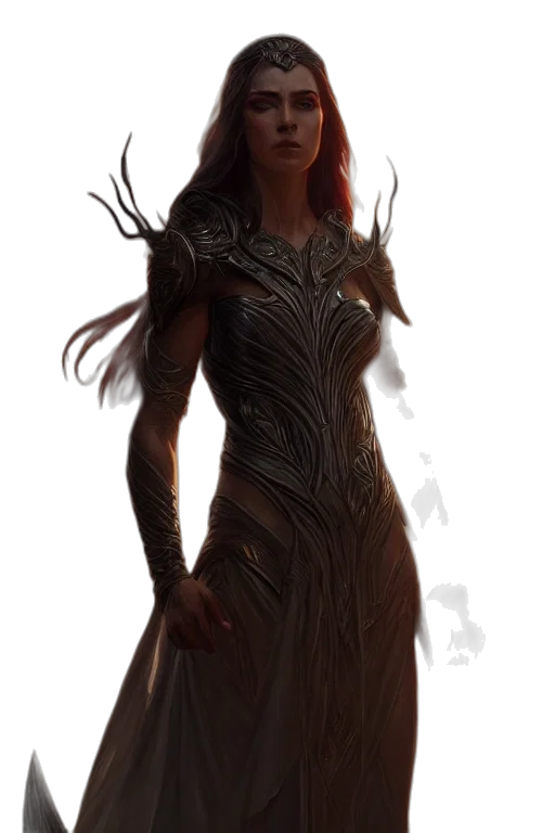 dress, staff, fantasy art, concept art transparent PNG cut-out