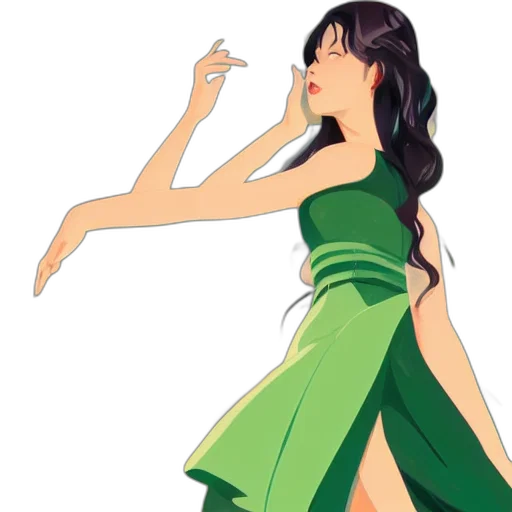 dress, concept art, cartoon, fantasy art transparent PNG cut-out