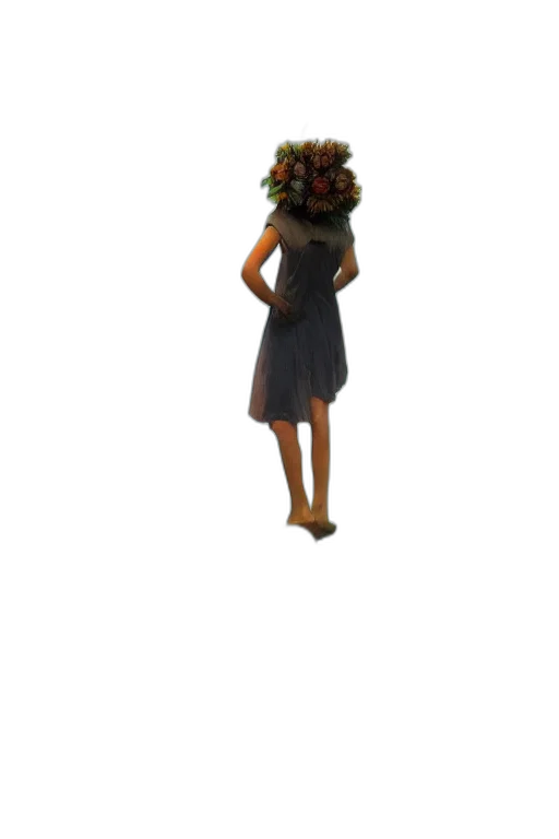 dress, staff, flower, crown transparent PNG cut-out