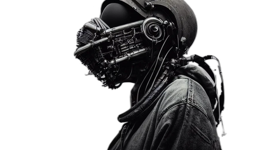 mask, robot, jacket, face transparent PNG cut-out