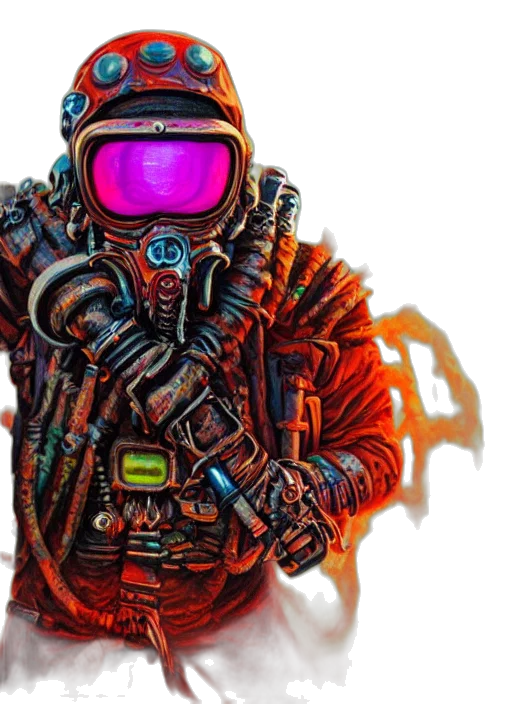 jacket, robot, mask, creature transparent PNG cut-out