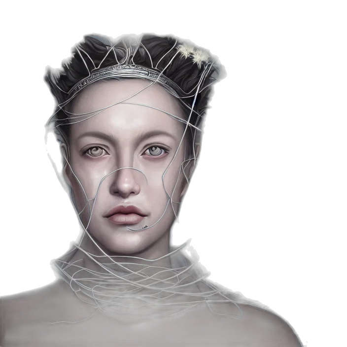 crown, face, hair, creature transparent PNG cut-out