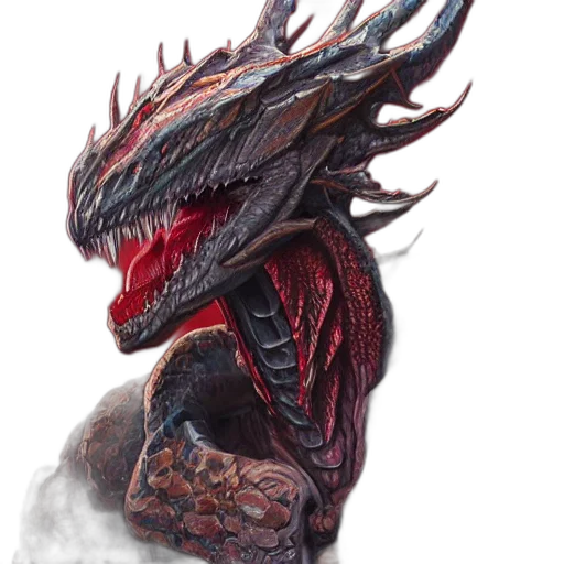 dragon, creature, mask, staff transparent PNG cut-out