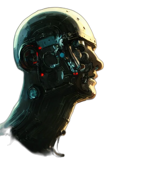 robot, face, mask, crown transparent PNG cut-out
