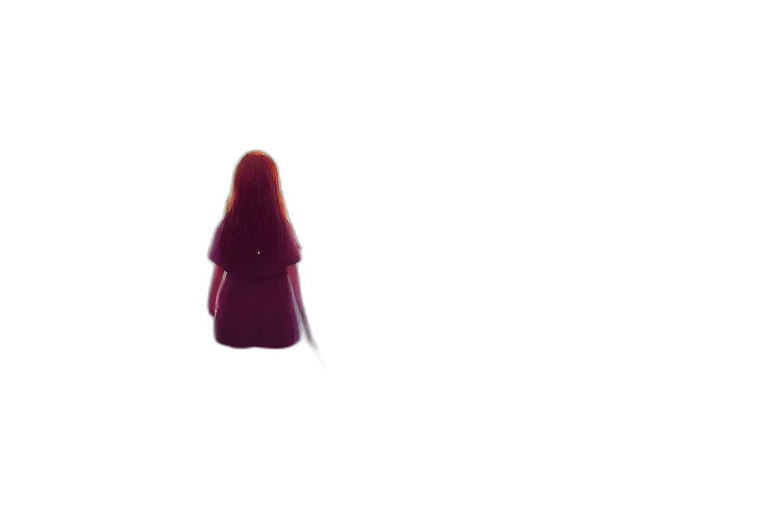 dress, hair, jacket, staff transparent PNG cut-out