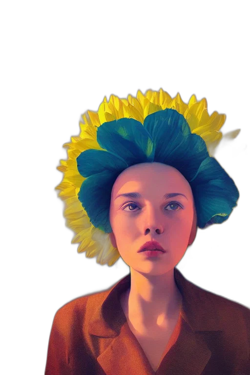 flower, crown, hat, face transparent PNG cut-out