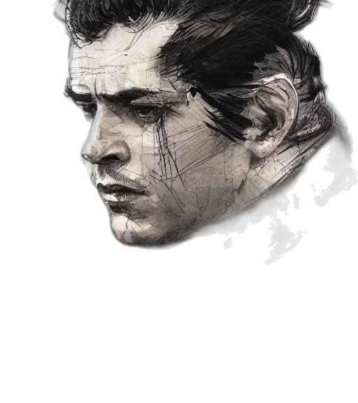 face, mask, hair, photorealistic transparent PNG cut-out