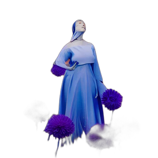 dress, flower, staff, jacket transparent PNG cut-out