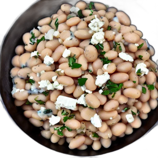 food, cannellini, beans, feta transparent PNG cut-out
