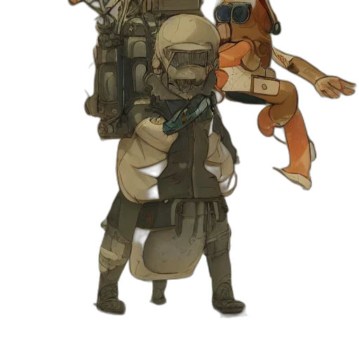 staff, weapon, jacket, mask transparent PNG cut-out
