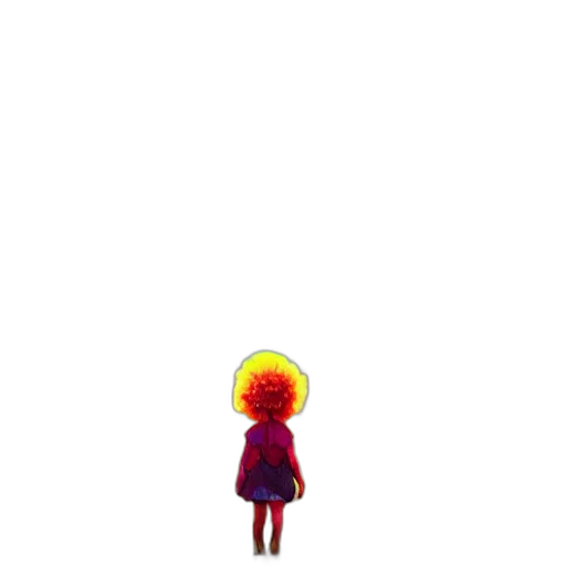 dress, hair, flower, creature transparent PNG cut-out