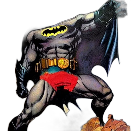 comic book art, concept art, dark, batman transparent PNG cut-out