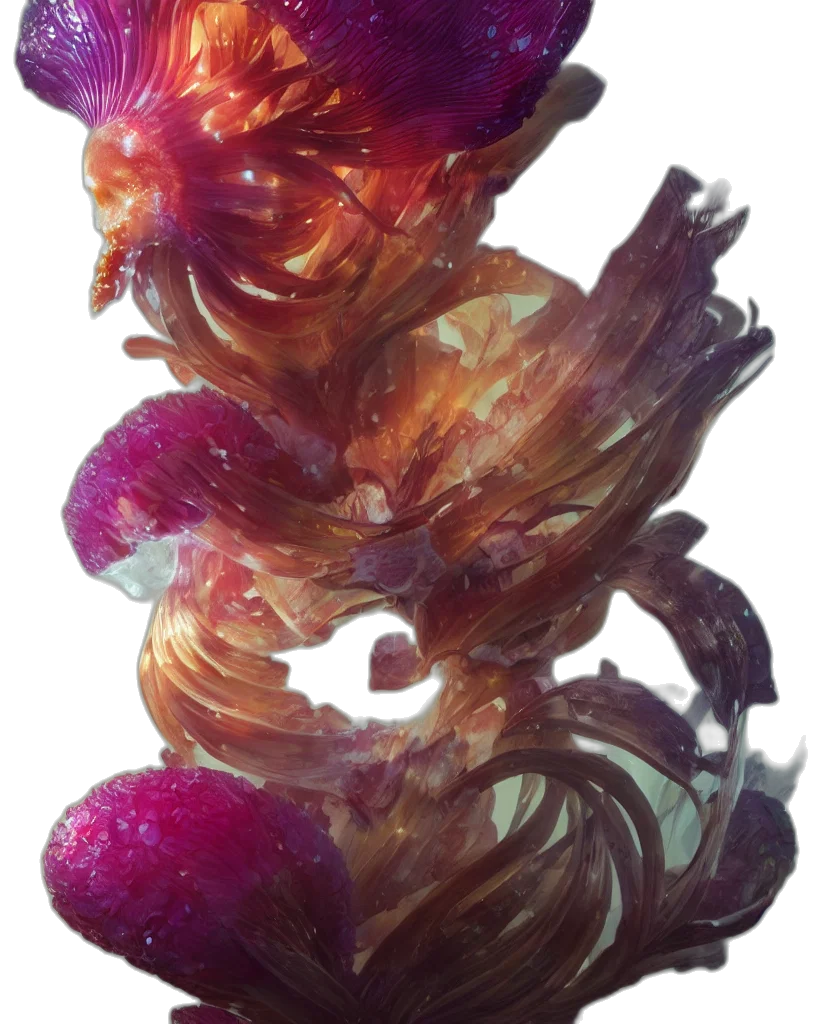 dragon, creature, hair, staff transparent PNG cut-out