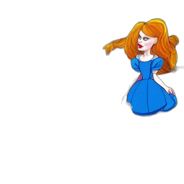 dress, hair, crown, staff transparent PNG cut-out