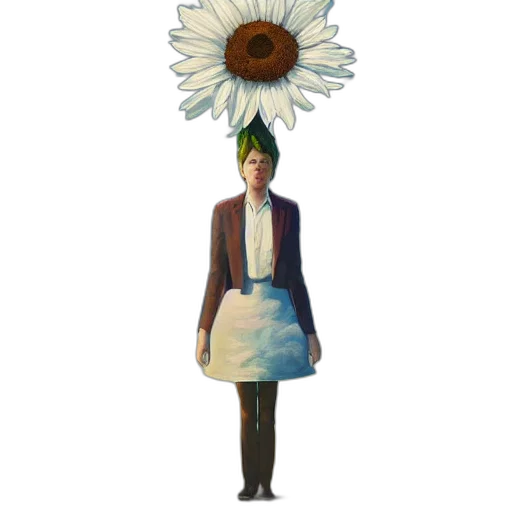dress, flower, staff, umbrella transparent PNG cut-out