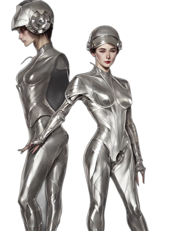robot, dress, concept art, cyberpunk transparent PNG cut-out