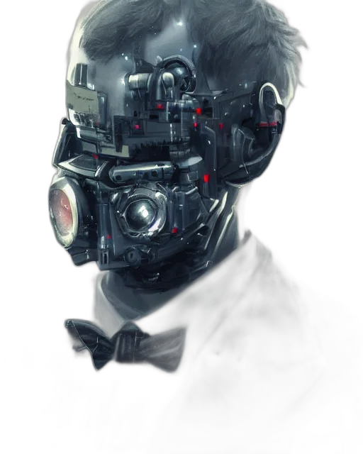 robot, mask, face, cyberpunk transparent PNG cut-out