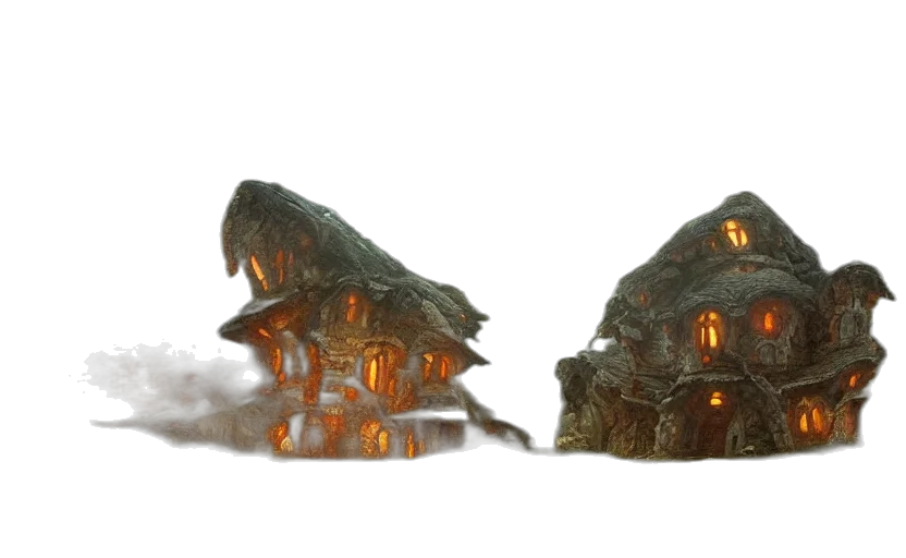 building, concept art, 3d render, fantasy art transparent PNG cut-out