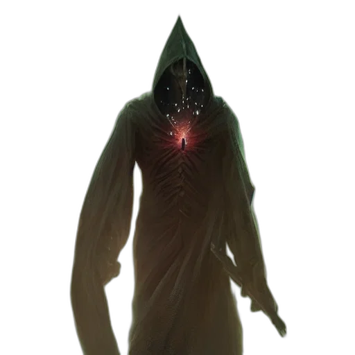 creature, mask, staff, jacket transparent PNG cut-out