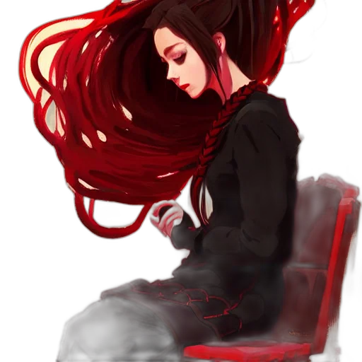 hair, dress, crown, concept art transparent PNG cut-out