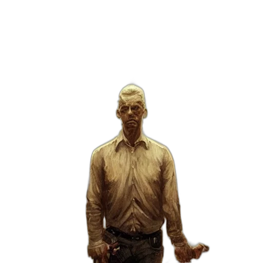 jacket, staff, face, creature transparent PNG cut-out