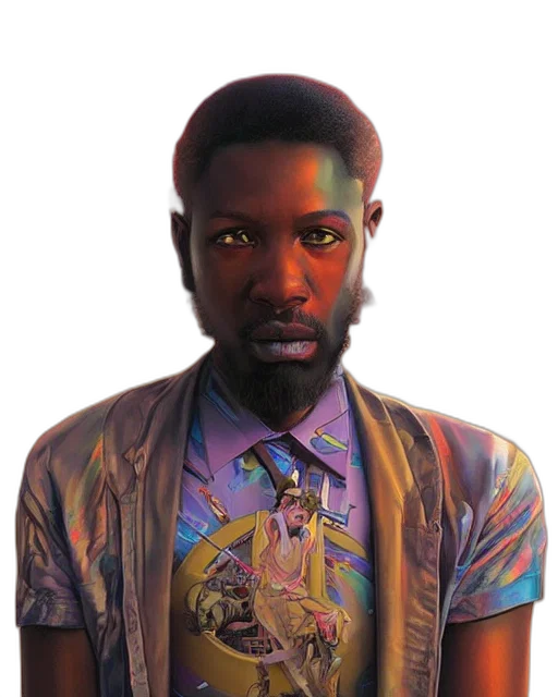 jacket, face, staff, concept art transparent PNG cut-out