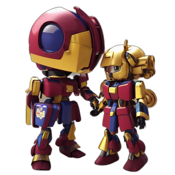 robot, concept art, 3d render, pixel art transparent PNG cut-out