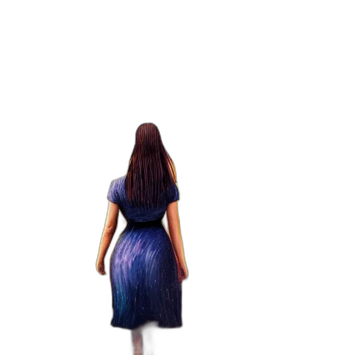 dress, hair, robot, staff transparent PNG cut-out