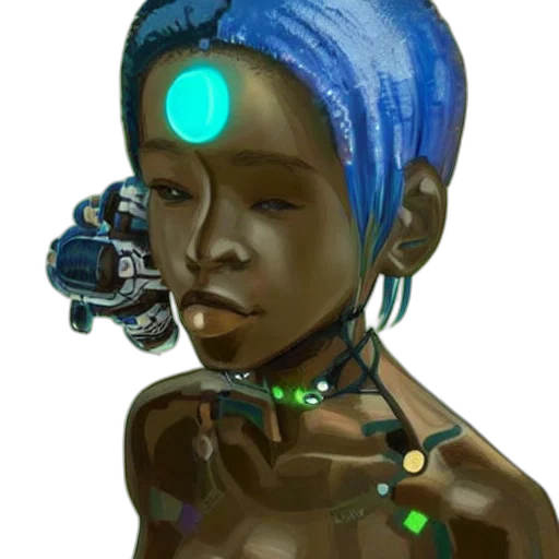 robot, jewelry, face, staff transparent PNG cut-out