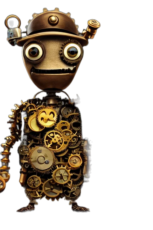 robot, 3d render, concept art, tiny transparent PNG cut-out