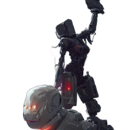 robot, weapon, staff, concept art transparent PNG cut-out
