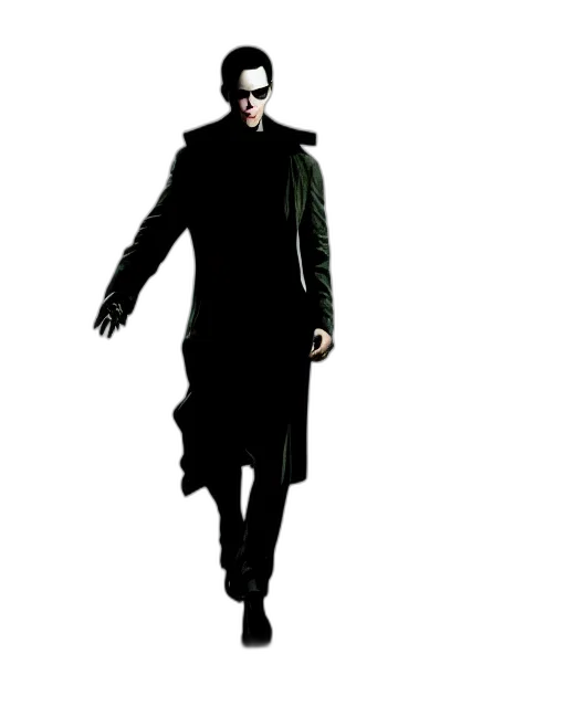 jacket, mask, staff, creature transparent PNG cut-out