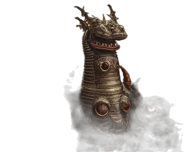 dragon, creature, staff, animal transparent PNG cut-out