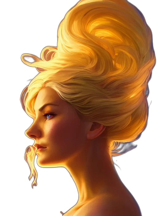 crown, hair, face, fantasy art transparent PNG cut-out