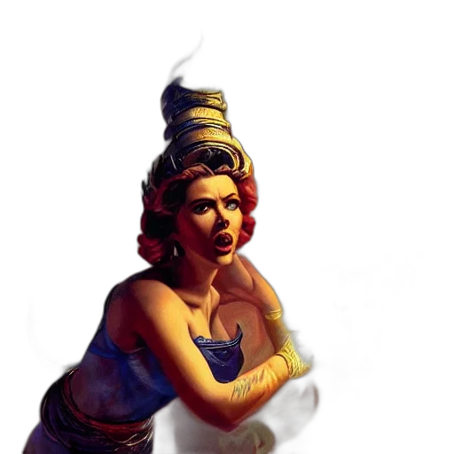 crown, dress, hat, staff transparent PNG cut-out