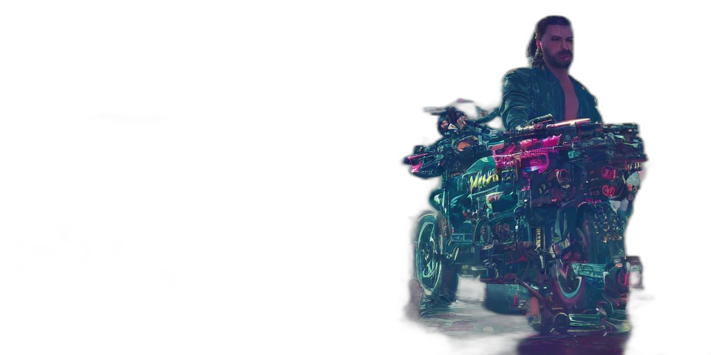 robot, car, weapon, jacket transparent PNG cut-out