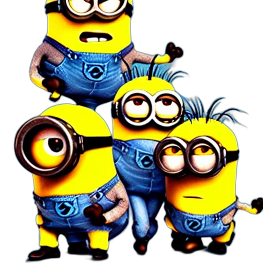 concept art, cartoon, 3d render, minions transparent PNG cut-out