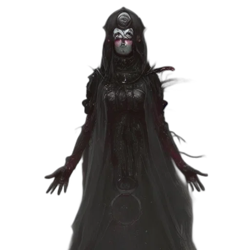 mask, dress, staff, creature transparent PNG cut-out