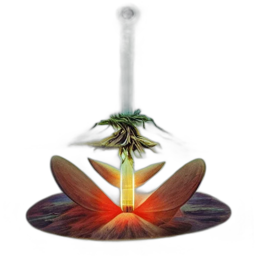 flower, crown, staff, cycle transparent PNG cut-out