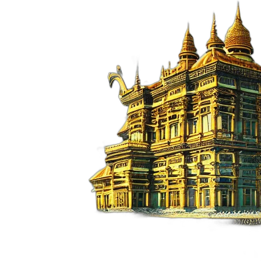 building, crown, concept art, 3d render transparent PNG cut-out
