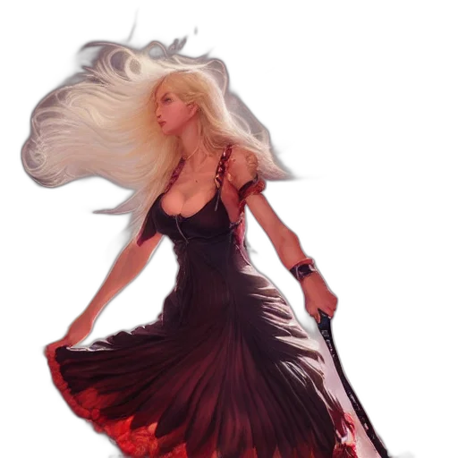 dress, hair, photorealistic, fantasy art transparent PNG cut-out