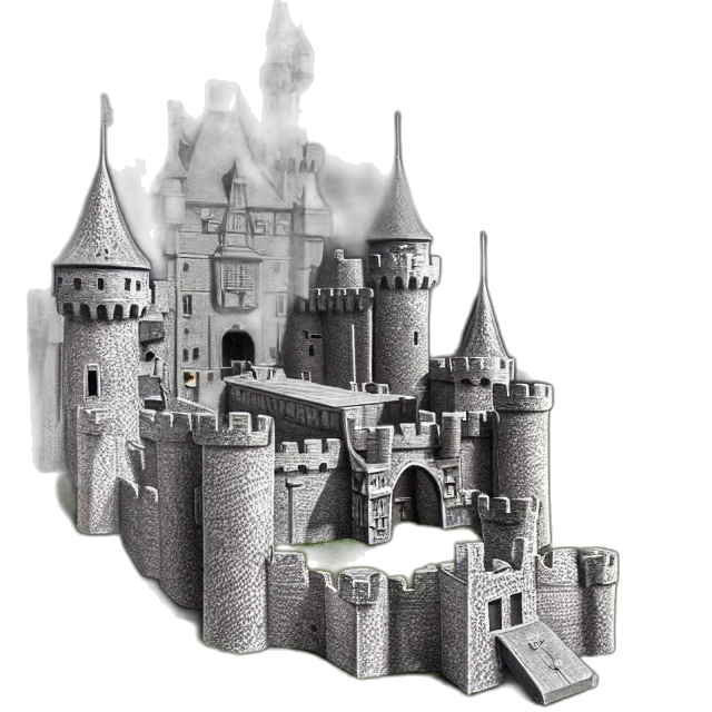 crown, building, 3d render, concept art transparent PNG cut-out